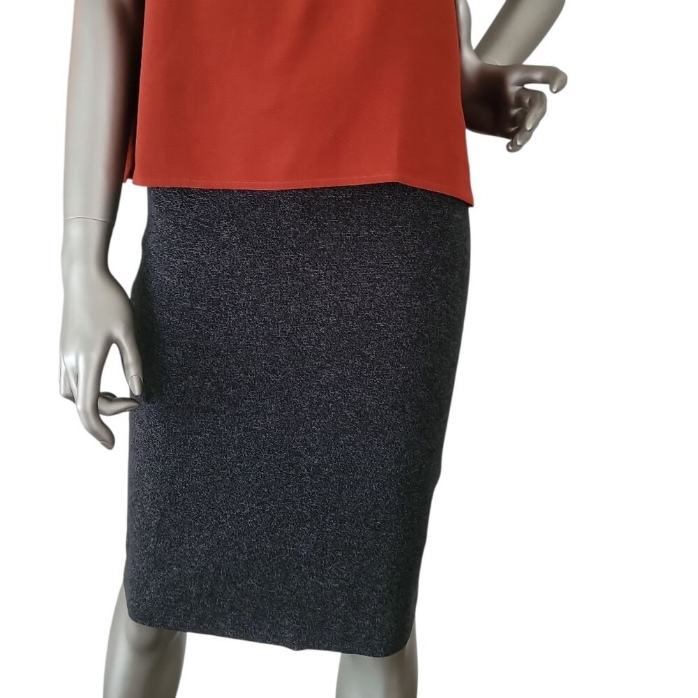 Eileen Fisher Sleek Tencel Merino Wool Interlook Office Gray Skirt Size Small
